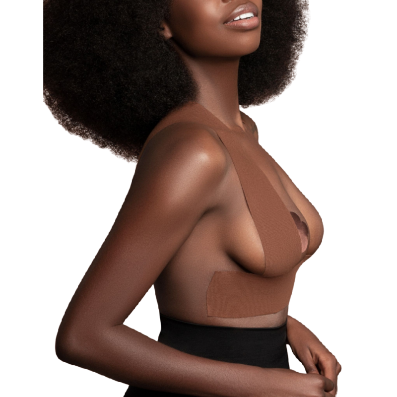 Bye-bra - body tape 5 m x 6,5 cm + 3 paires de cache-matin marron