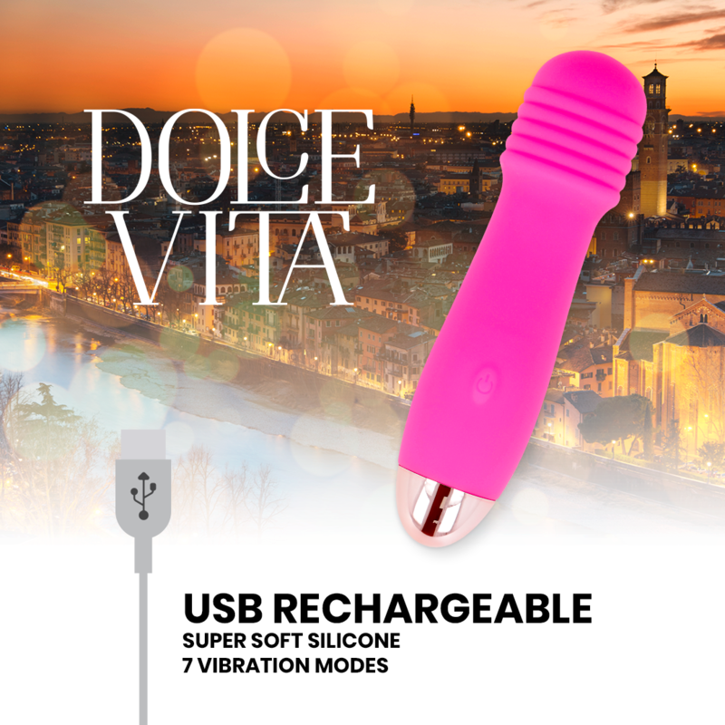 Dolce vita Mini vibrateur rechargeable rose 7 vitesses
