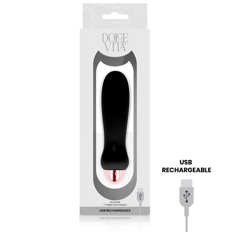 Dolce Vita Vibromasseur Rechargeable 7 Vitesses Noir