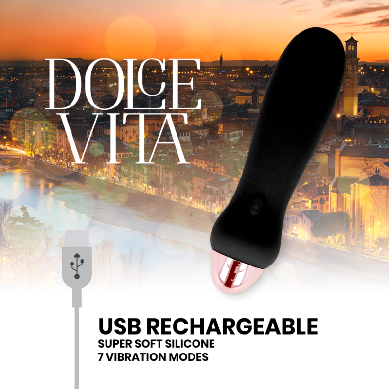 Dolce Vita Vibromasseur Rechargeable 7 Vitesses Noir