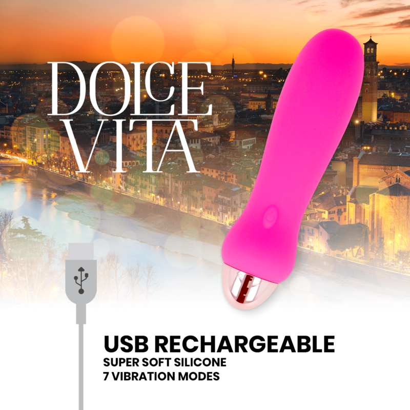 Dolce Vita Vibromasseur Rechargeable 7 Vitesses Rose