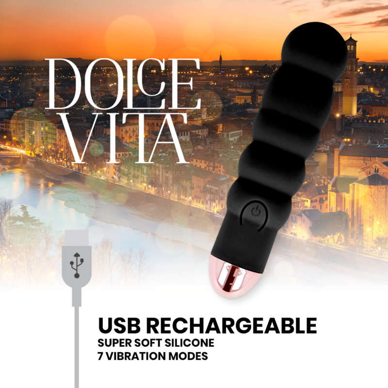 Dolce vita Mini vibromasseur noir 7 vitesses