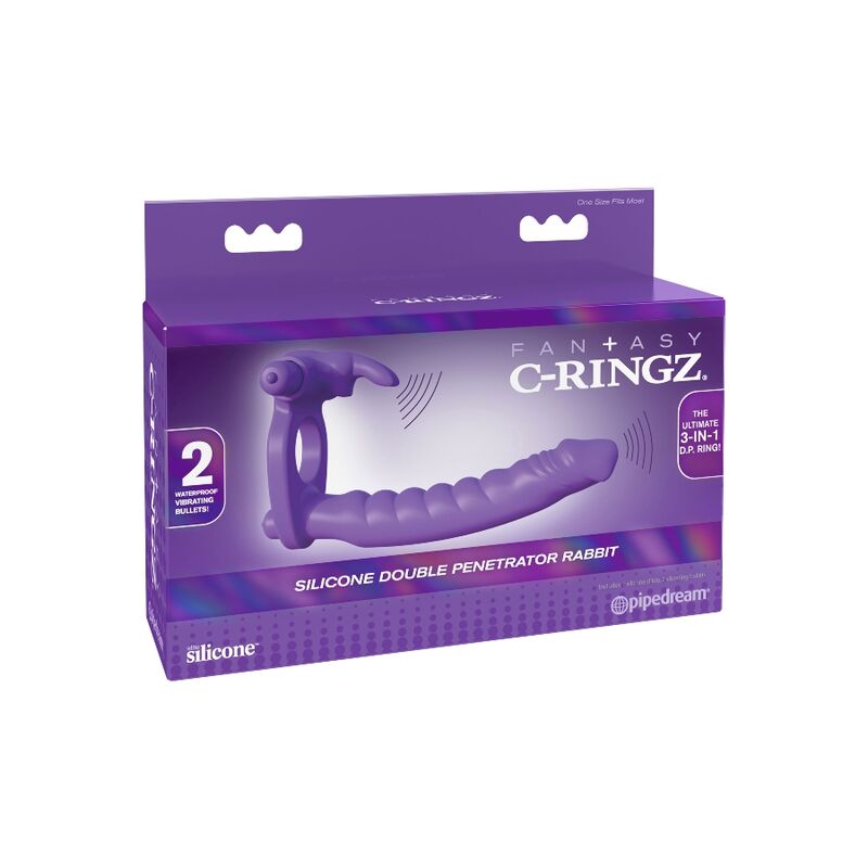 Fantasy c-ringz - silicone double vibrator rabbit
