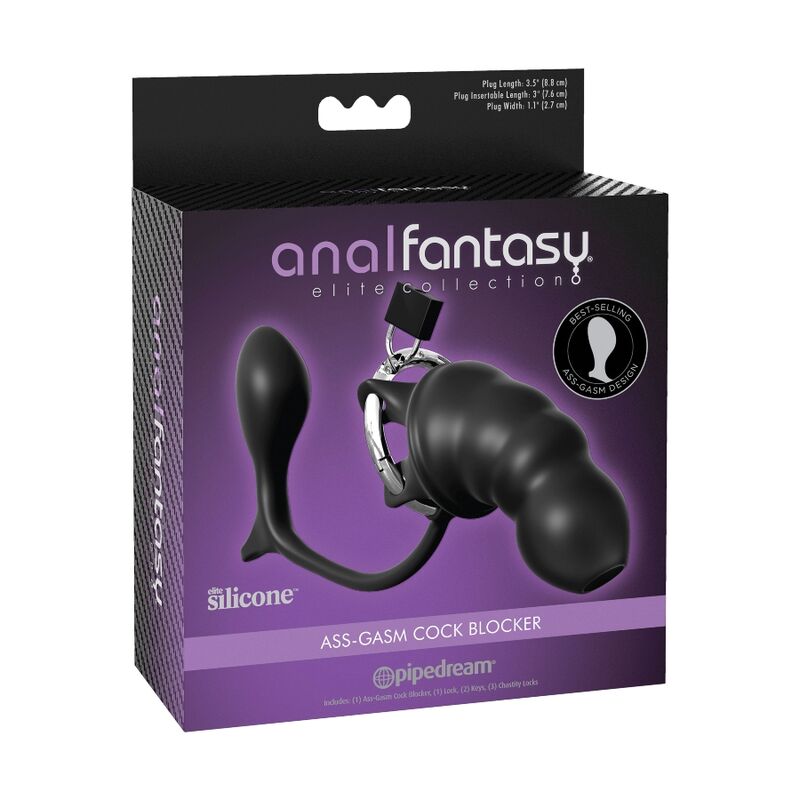 Anal Fantasy Elite – Cage de chasteté en silicone avec stimulateur de prostate