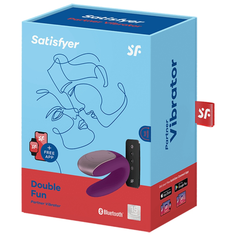 Satisfyer – Vibromasseur connecté pour couple Double Fun – Violet
