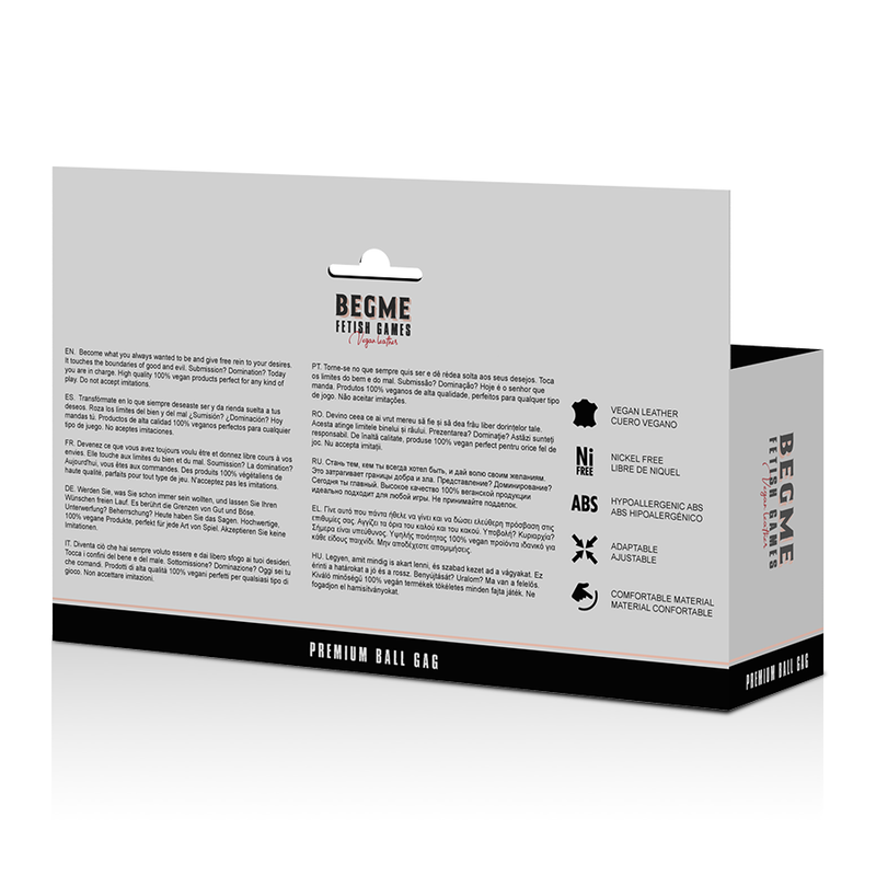 Begme - black edition ball gag cuir vegan