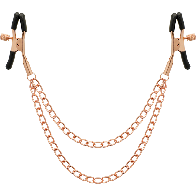 Begme – Pinces à tétons réglables avec chaîne en métal doré