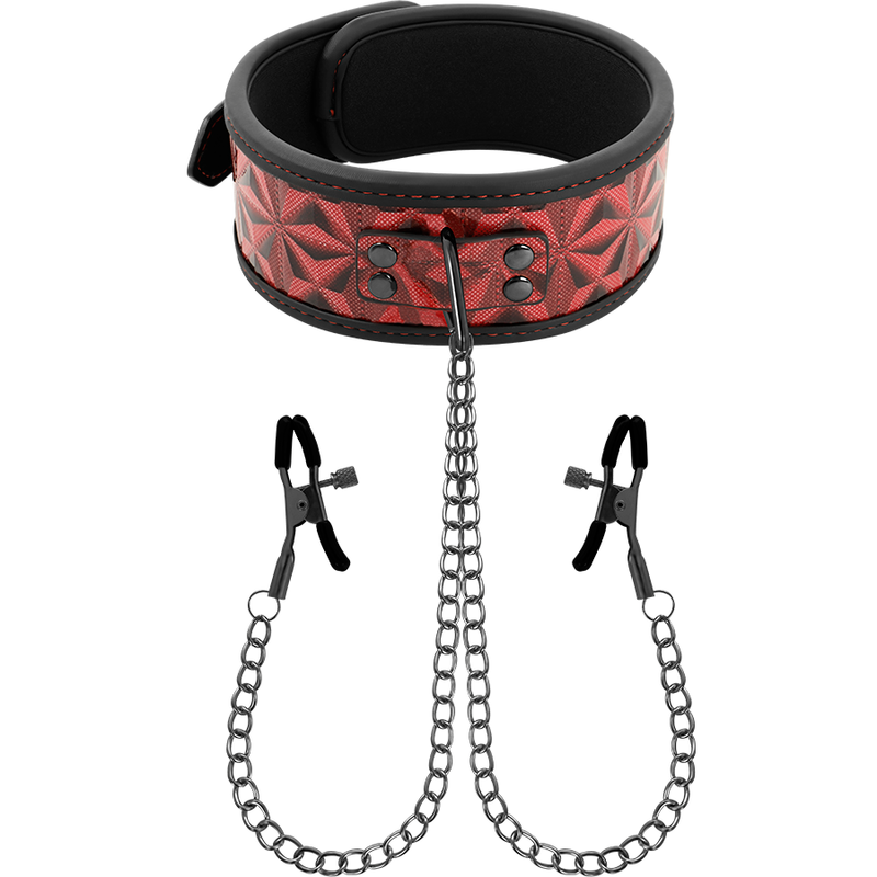 BEGME - COLLIER ÉDITION ROUGE AVEC PINCES TÉLÉMON AVEC DOUBLURE EN NÉOPRÈNE