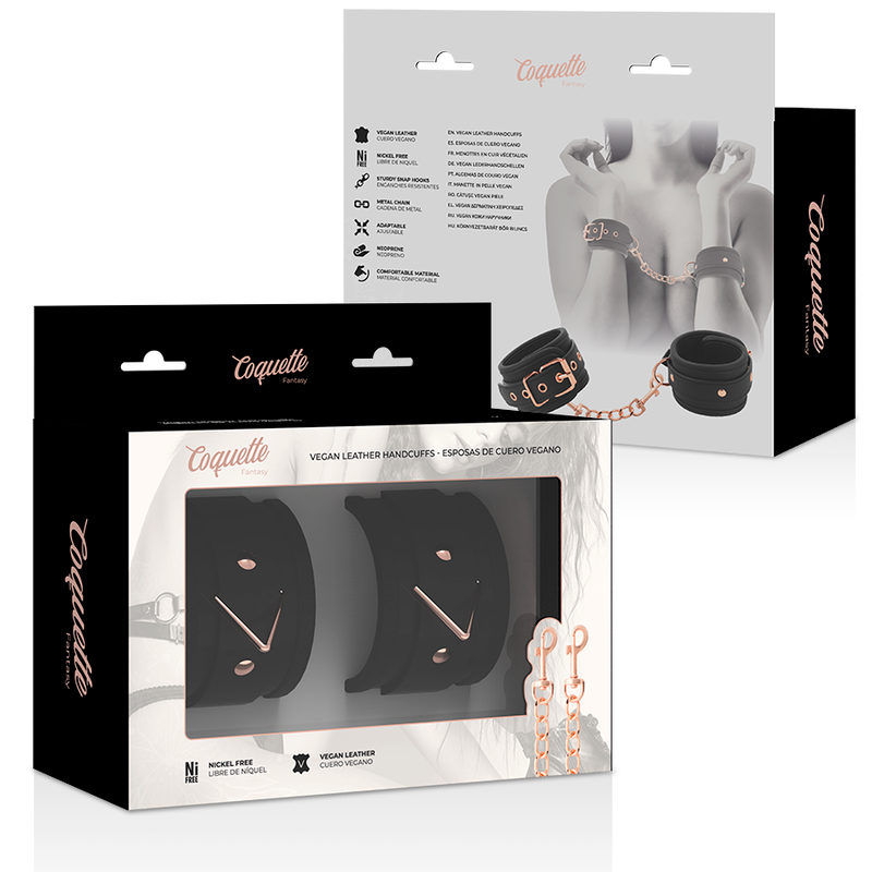 Coquette chic desire - menottes fantasy en cuir végan avec doublure en noprène