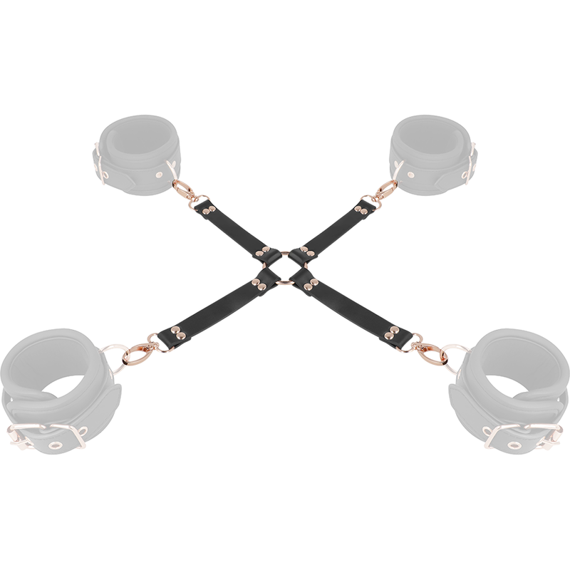 Coquette Chic Desire – Connecteur Hogtie en X cuir végétal - Noir