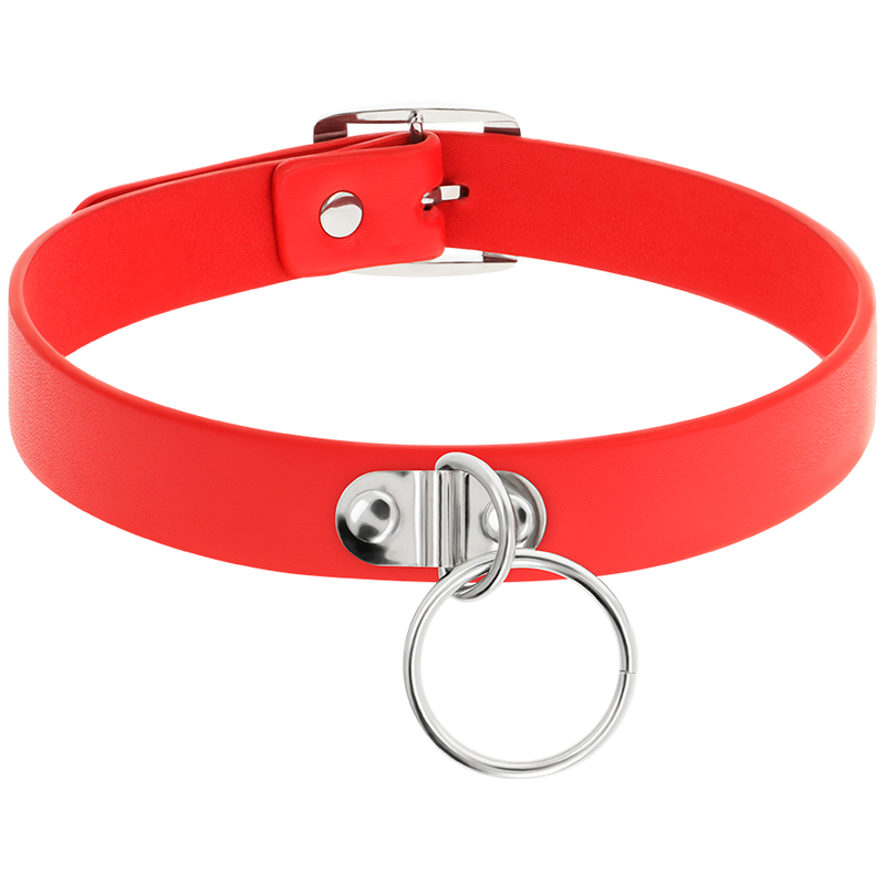Collier Fétiche Cuir Végétalien Rouge - Coquette Chic Désir