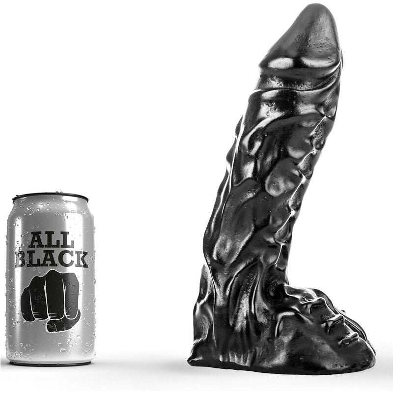All Black - Gode Réaliste XXL avec veines - 23 cm