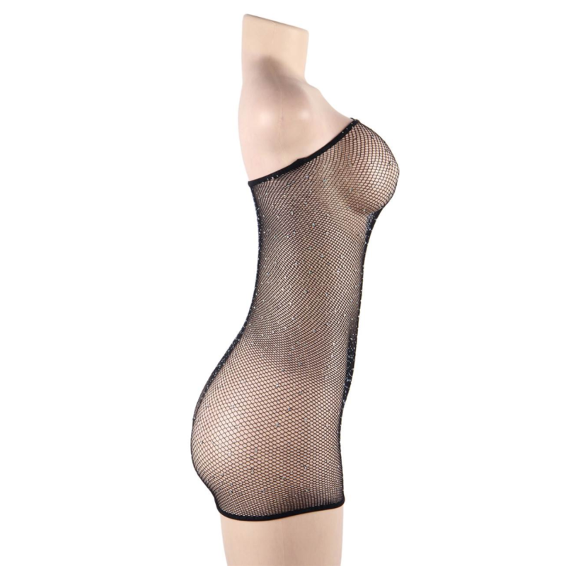 Queen lingerie - robe corps en filet avec diamants s/l