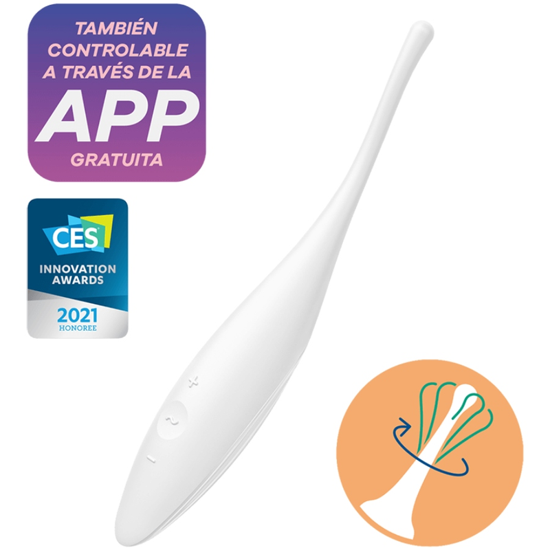 Satisfyer - Stimulateur Clitoris Connecté Twirling Joy - Blanc