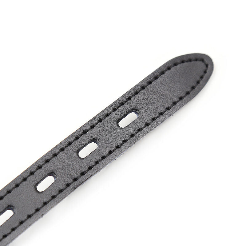 Ohmama fetish - bâillon balle en silicone avec ceinture en cuir (cadenas inclus)