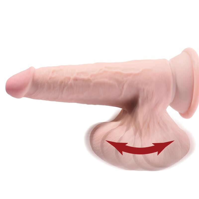 King cock - balles gode 3d plus 24.5 cm peau claire