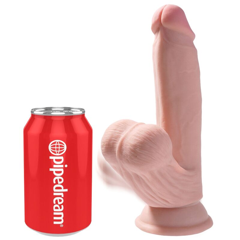 King cock - balles gode 3d plus 15.2 cm peau claire