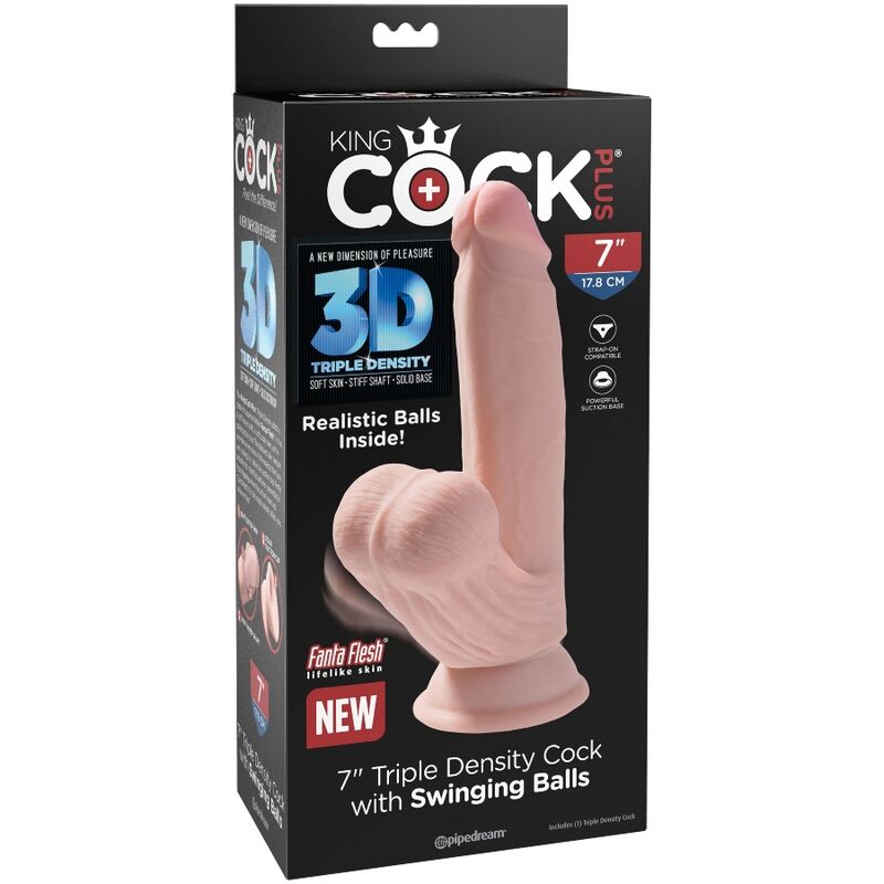 King Cock - Gode Ventouse Réaliste avec Testicules / 15,2 cm