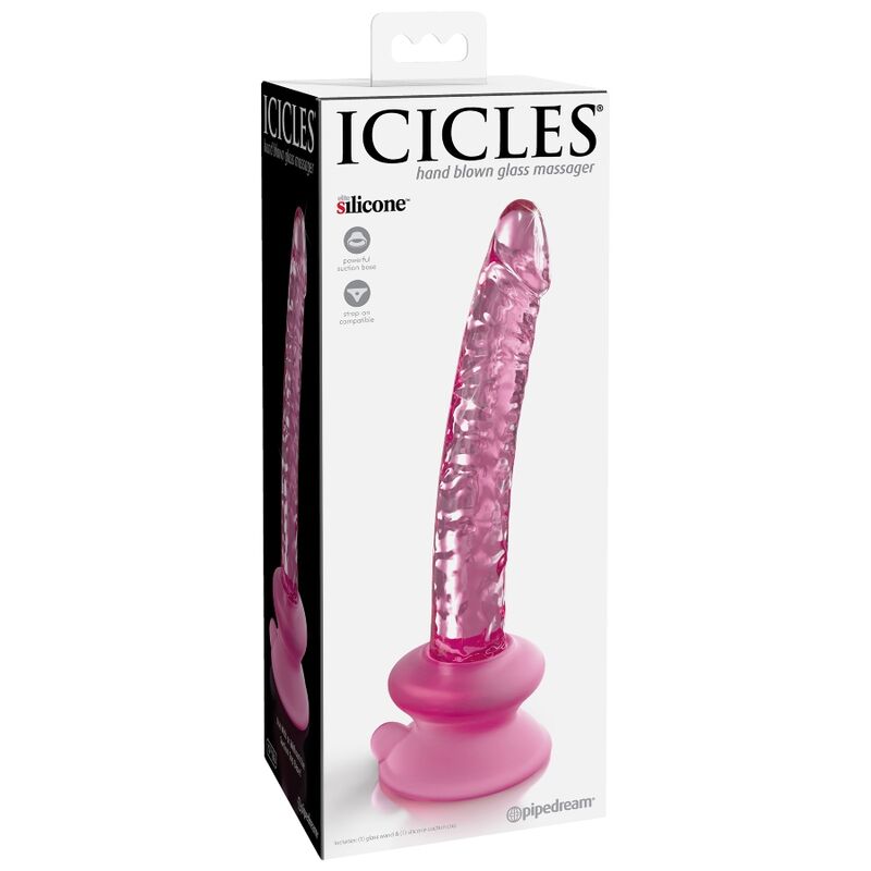 Icicles Gode en Verre Nº86 en forme de pénis avec ventouse