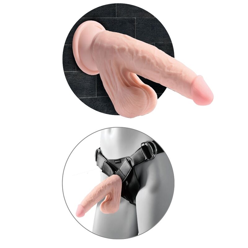 King cock - plus balles gode 3d 20.3 cm
