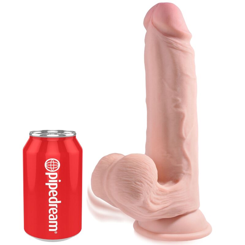 King cock - plus balles gode 3d 20.3 cm