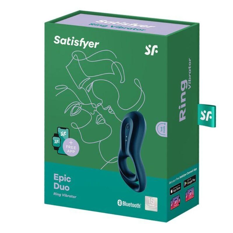Satisfyer - Anneau vibrant Connecté Epic Duo - Bleu