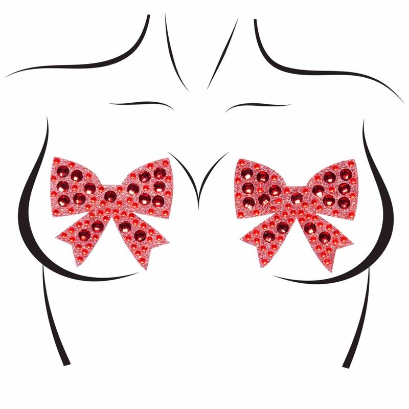 Leg Avenue – Nippies Nœud avec Strass Brillants