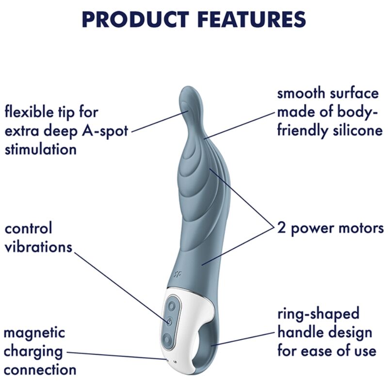 Satisfyer - Vibromasseur Point A / A-Mazing 2 - Gris