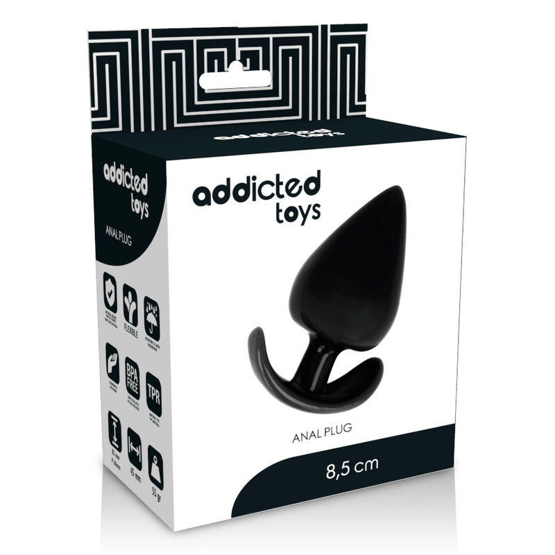 Addicted Toys - Bouchon Anal en silicone Noir - 8,5 cm