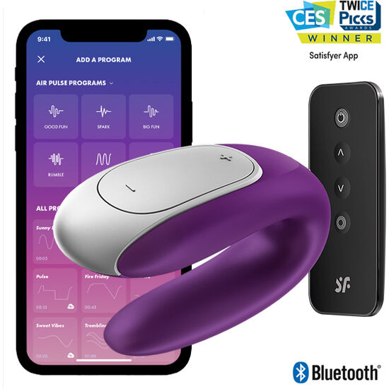 Satisfyer – Vibromasseur connecté pour couple Double Fun – Violet
