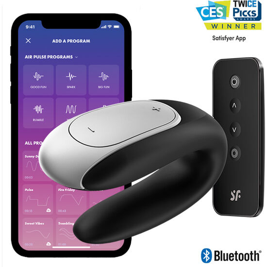 Satisfyer – Vibromasseur connecté pour couple Double Fun – Noir