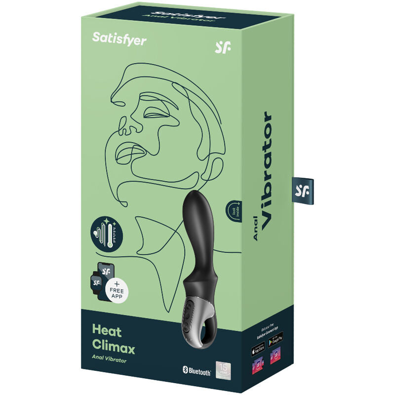 Satisfyer - Vibromasseur Anal Chauffant et Connecté Heat Climax - Noir