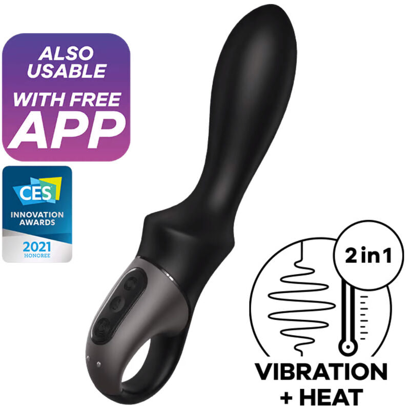 Satisfyer - Vibromasseur Anal Chauffant et Connecté Heat Climax - Noir