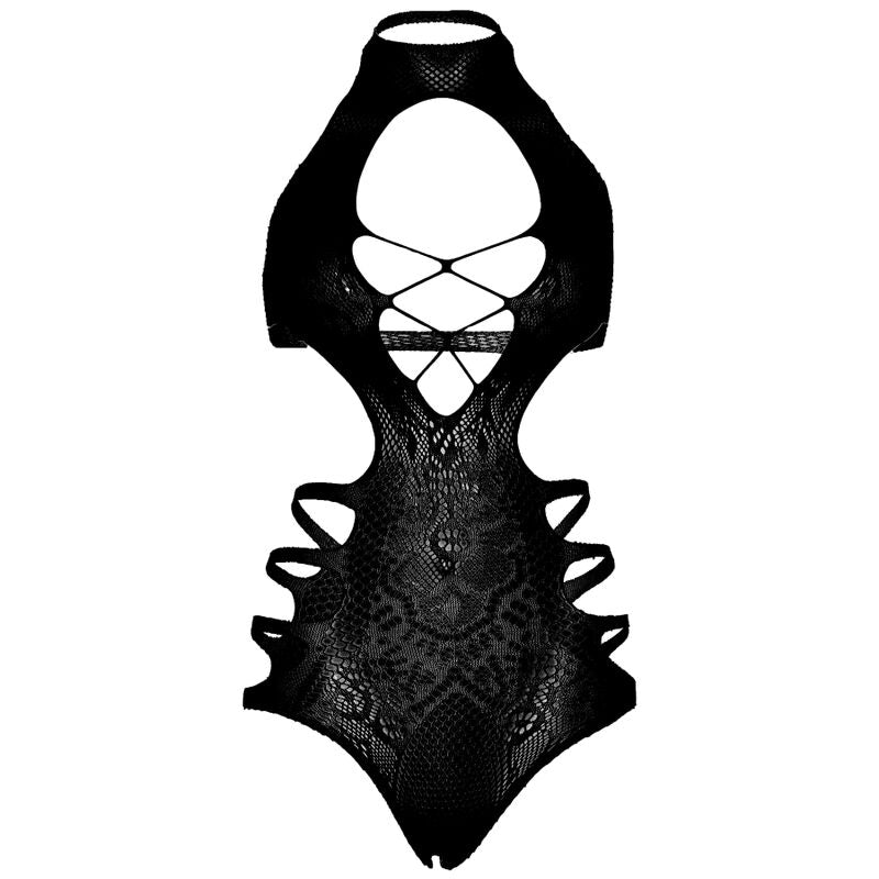 Leg avenue - body bretelles découpée taille unique - noir