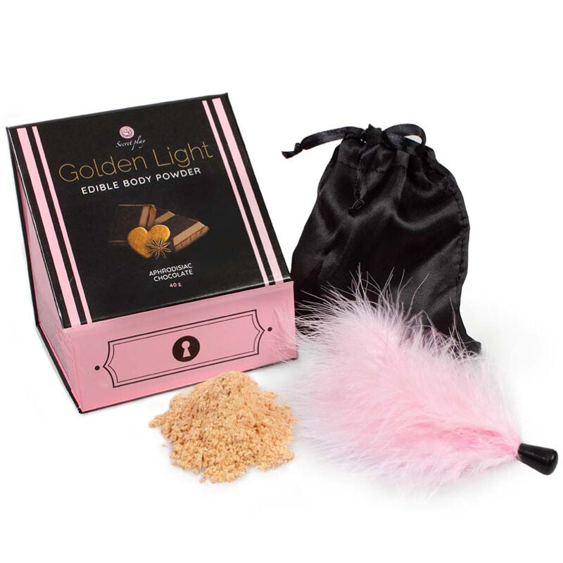 Secret Play - Kit poudre comestible chocolat et plumeau Golden Light
