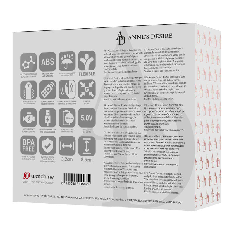 Watch Me - Vibromasseur pour couple avec télécommande Anne's Desire - Noir