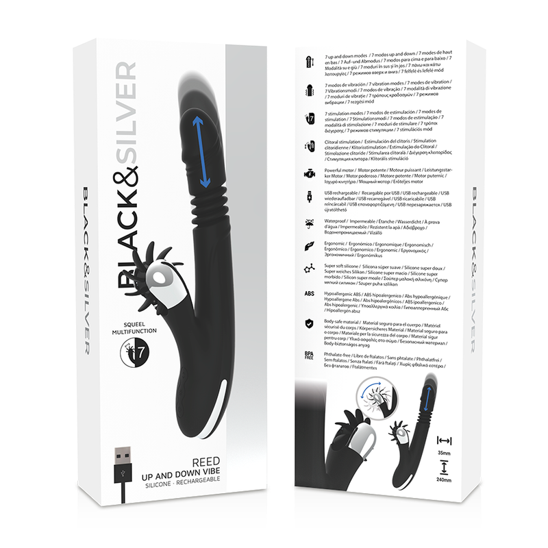 Vibromasseur Rabbit Bunny Reed Up & Down - Black&Silver
