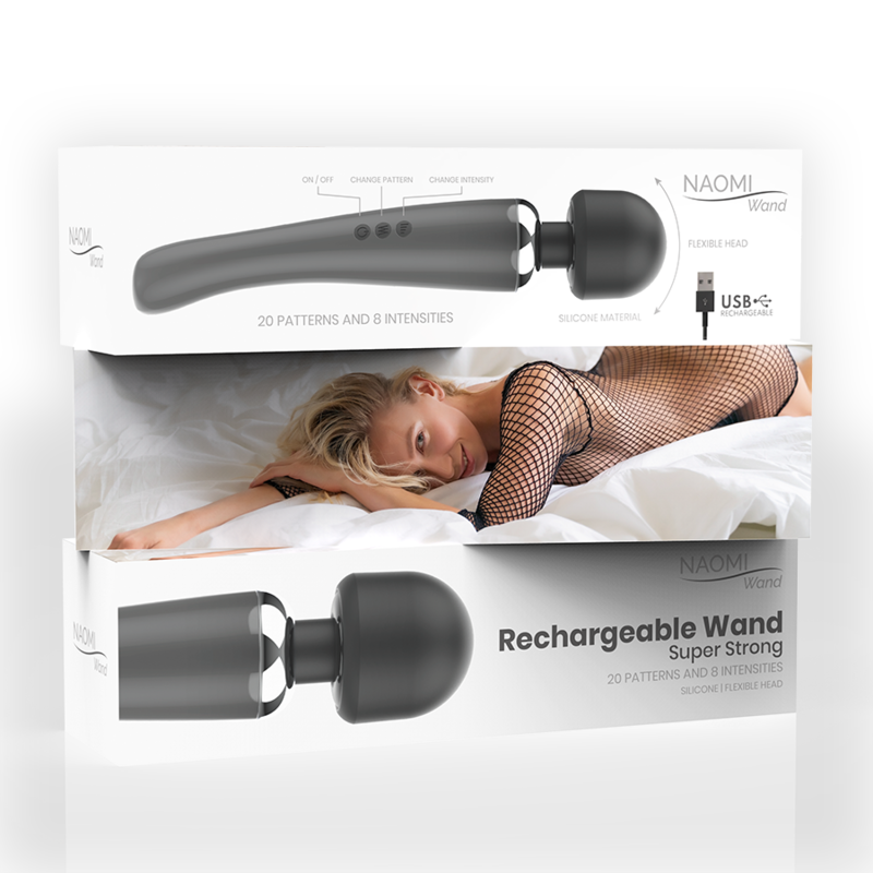 Naomi wand - Masseur wand - 20 vitesses de vibration - Noir