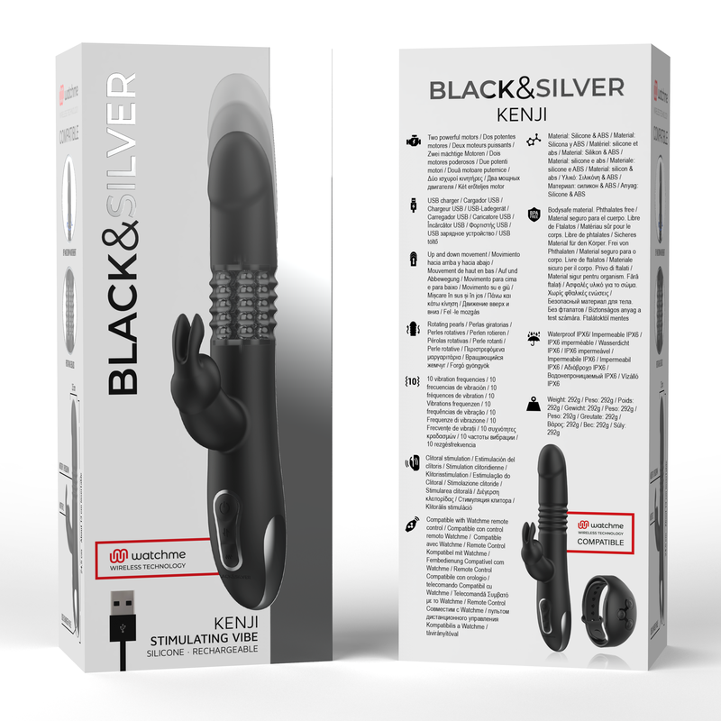 Vibromasseur Rabbit Kenji Stimulant Vibe - Black&Silver