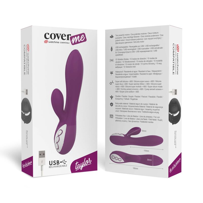 Coverme - vibrateur taylor compatible avec la technologie sans fil watchme