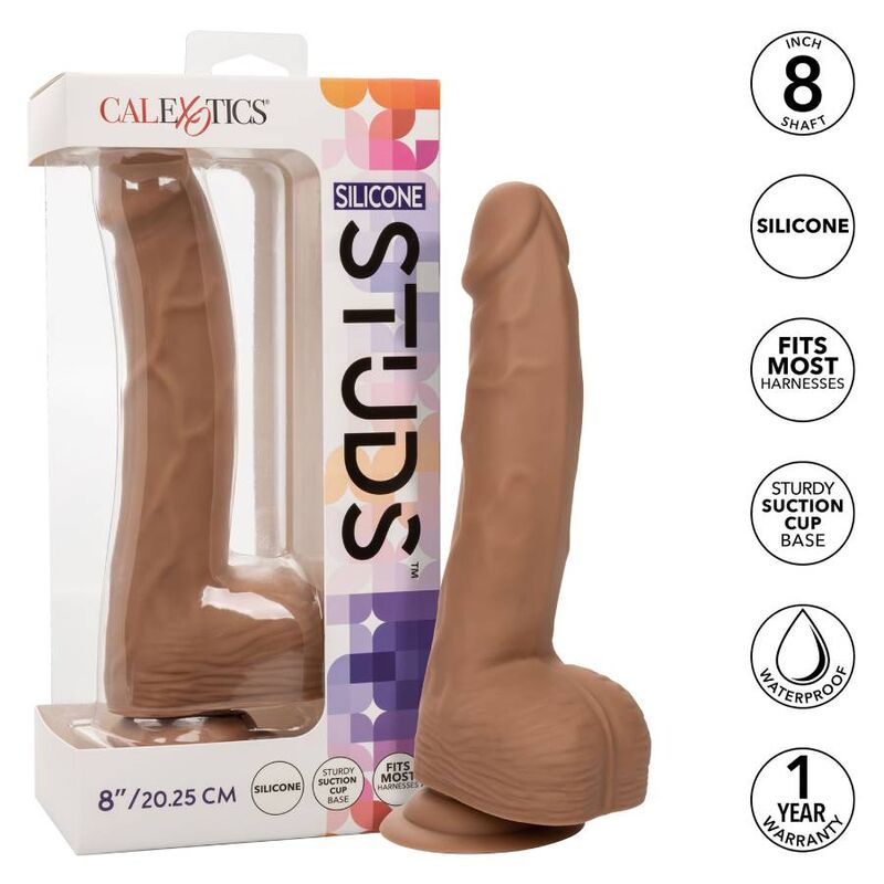 CalExotics - Gode Réaliste Courbé en Silicone Marron - 20,32 cm