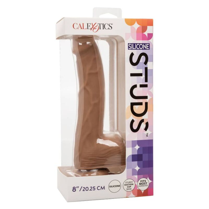 CalExotics - Gode Réaliste Courbé en Silicone Marron - 20,32 cm