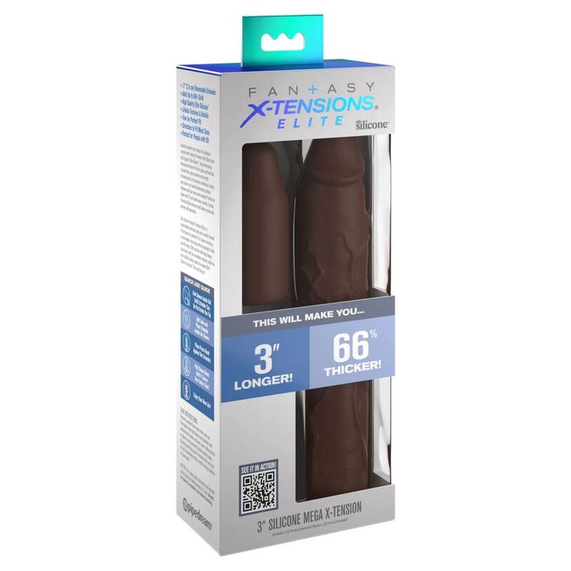 Fantasy x- tensions - pipedreams sleeve 22,86 cm + 7,62 cm plug brown