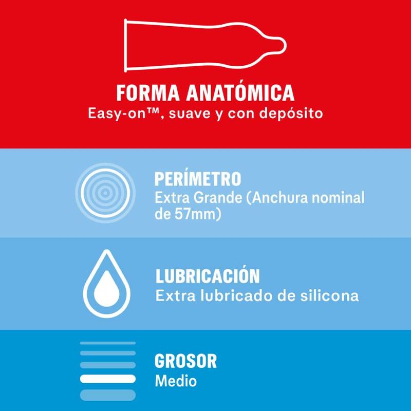 Durex – Préservatifs XL Grande Taille Sensations – Boîte de 10 unités