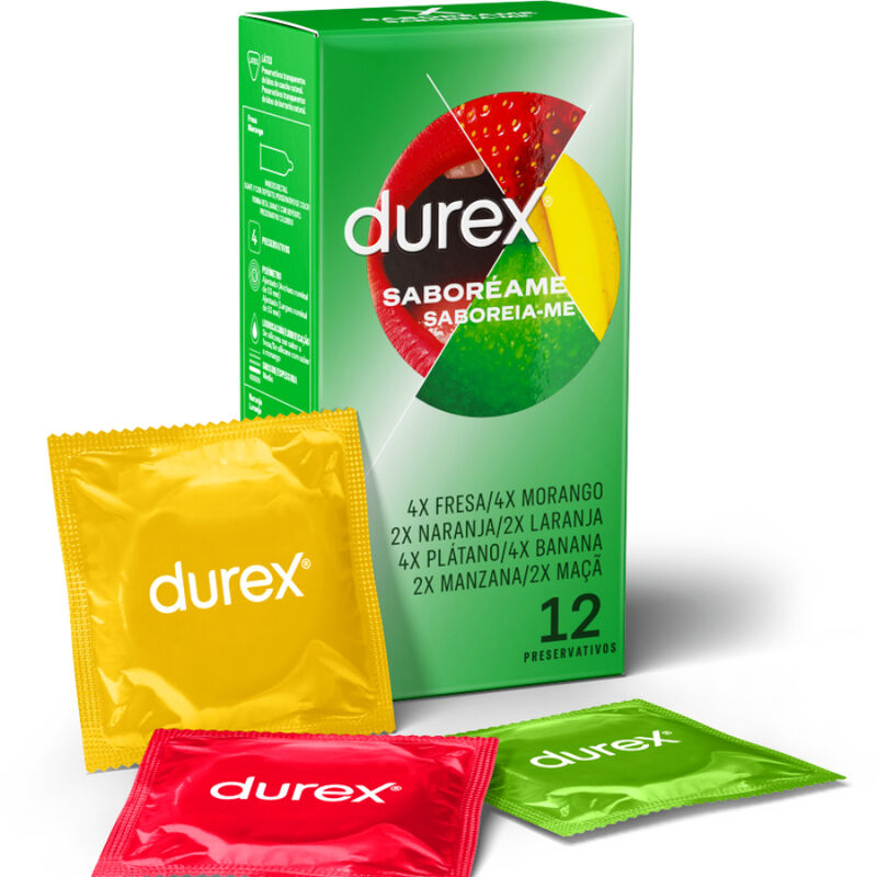 Durex - Préservatifs Saboreame avec Saveurs Fruités - Boîte de 12