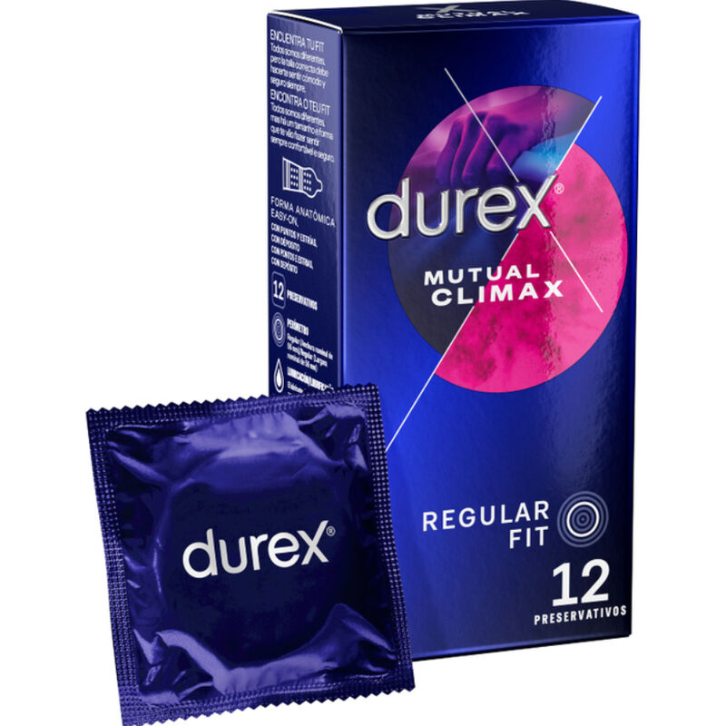 Durex – Préservatifs Texturés & Retardants Mutual Climax – Boîte de 12