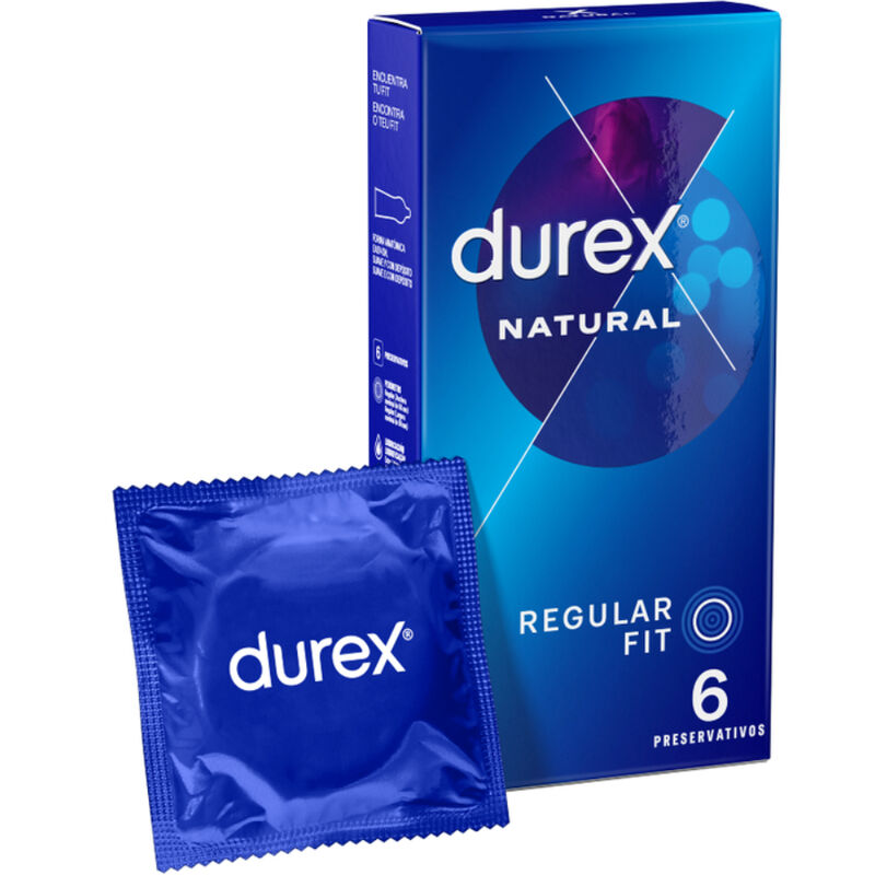 Durex - Préservatifs Natural Regular Fit - Boîte de 6