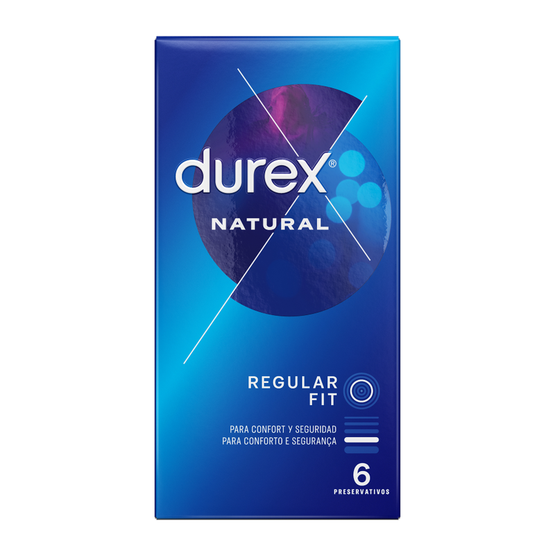 Durex - Préservatifs Natural Regular Fit - Boîte de 6