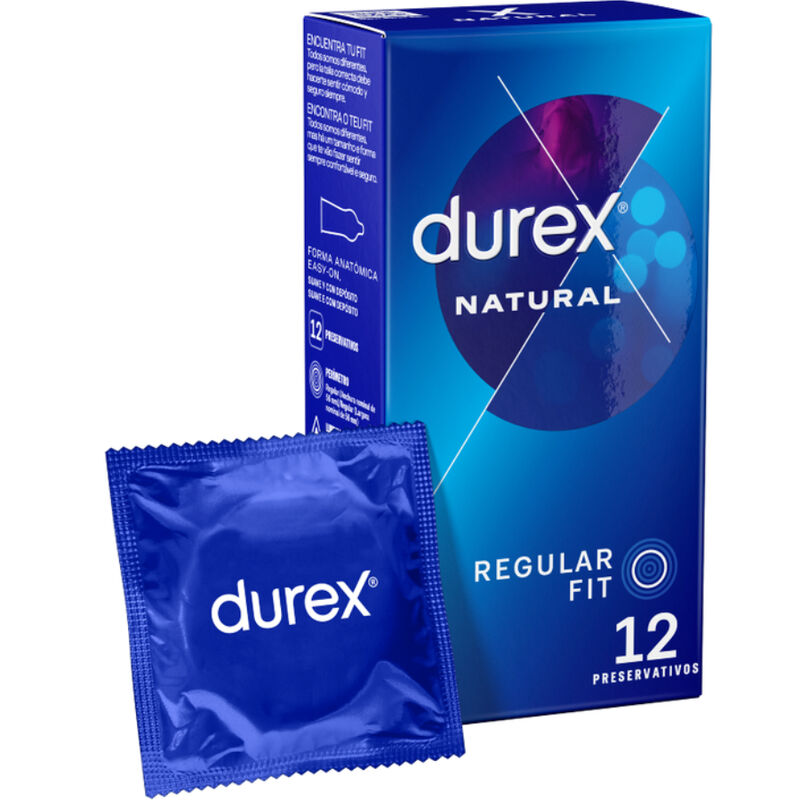 Durex - Préservatifs Natural Regular Fit - Boîte de 12