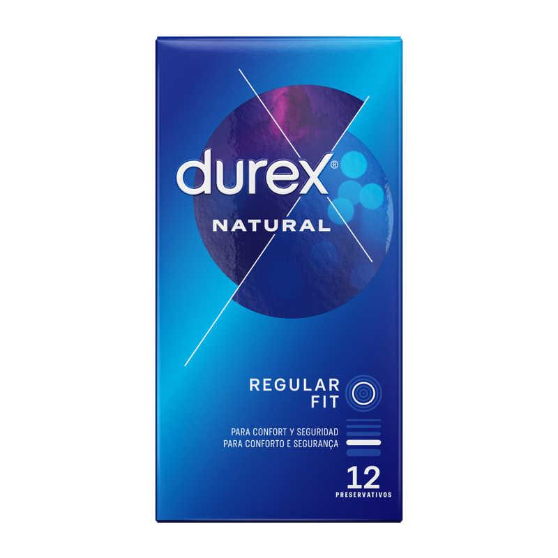 Durex - Préservatifs Natural Regular Fit - Boîte de 12